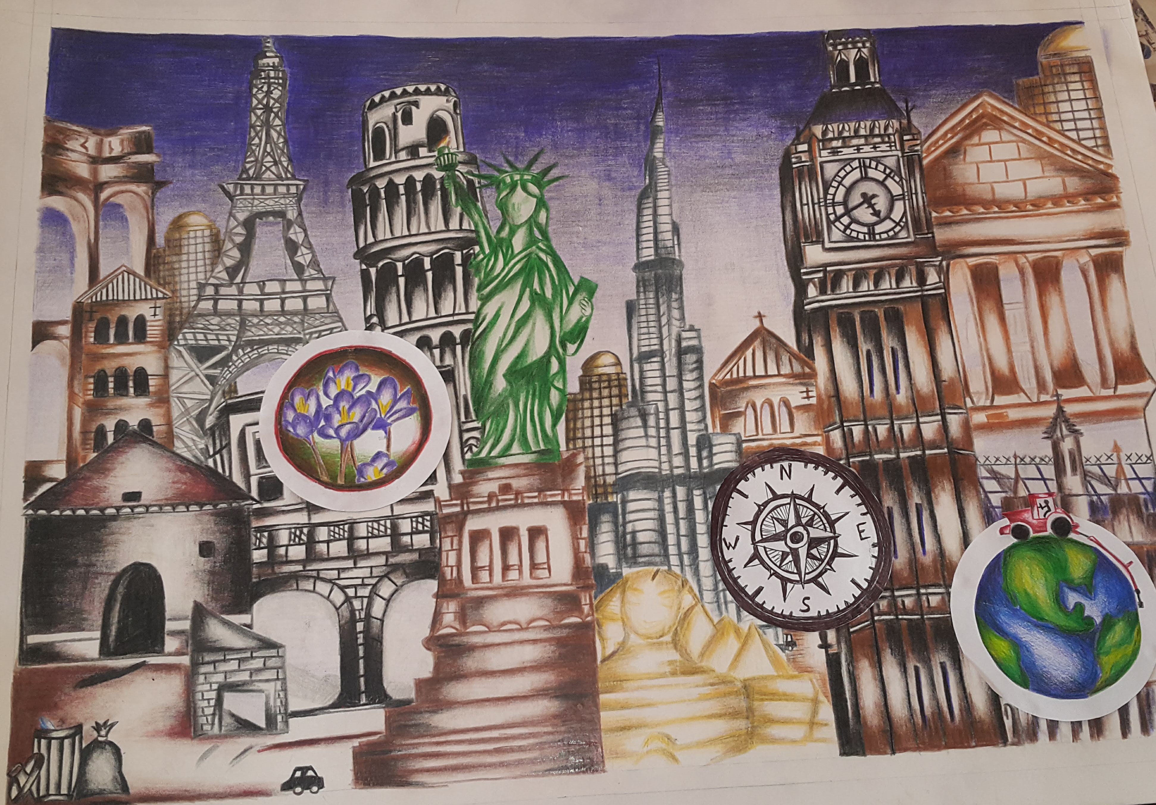 Global Guardians, watercolour pencils